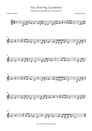 Christina Perri  score for Clarinet (Bb)
