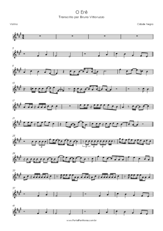 Cidade Negra O Erê score for Violin