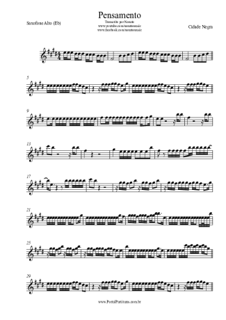 Cidade Negra  score for Alto Saxophone