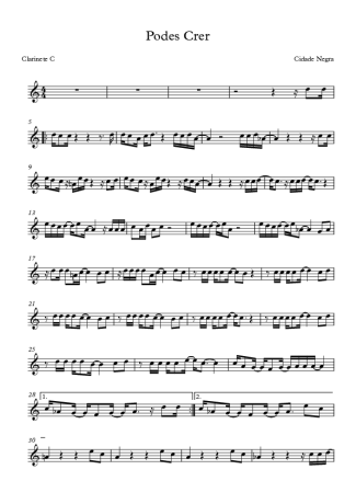 Cidade Negra  score for Clarinet (C)