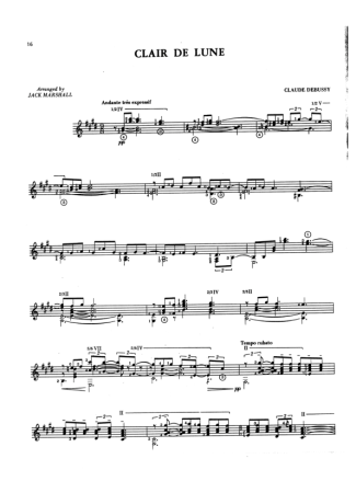 Claude Debussy  score for Acoustic Guitar