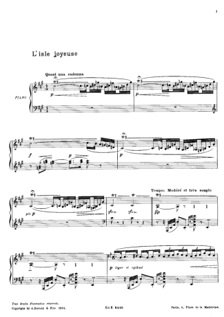 Claude Debussy  score for Piano