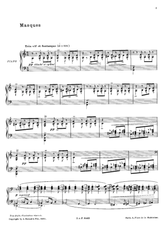 Claude Debussy  score for Piano