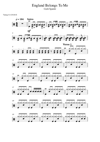 Cock Sparrer  score for Drums