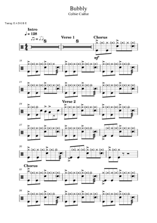 Colbie Caillat Bubbly score for Drums