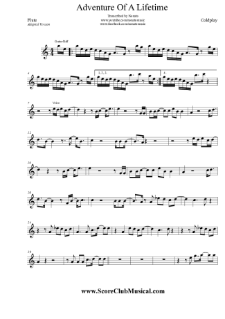 Coldplay  score for Flute