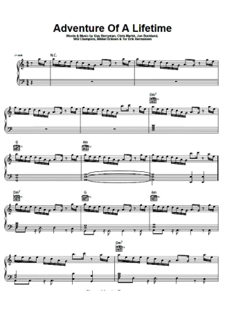 Coldplay  score for Piano