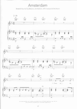 Coldplay  score for Piano