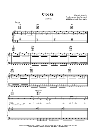 Coldplay  score for Piano