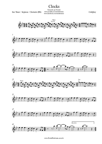 Coldplay  score for Clarinet (Bb)