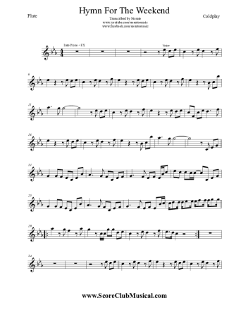 Coldplay  score for Flute