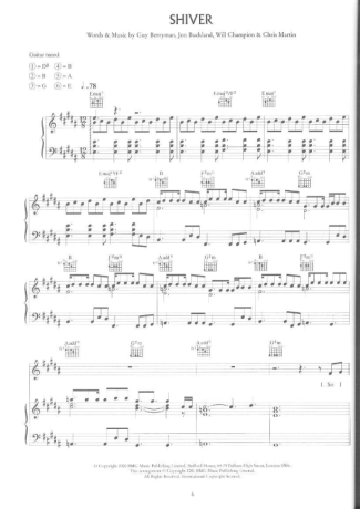 Coldplay  score for Piano