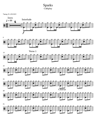 Coldplay  score for Drums