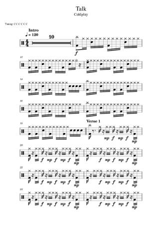 Coldplay Talk score for Drums