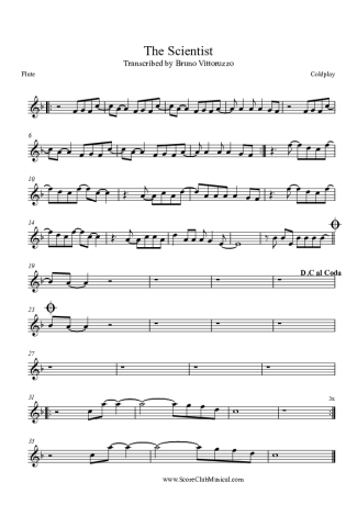 Coldplay  score for Flute