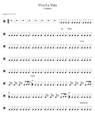 Coldplay  score for Drums