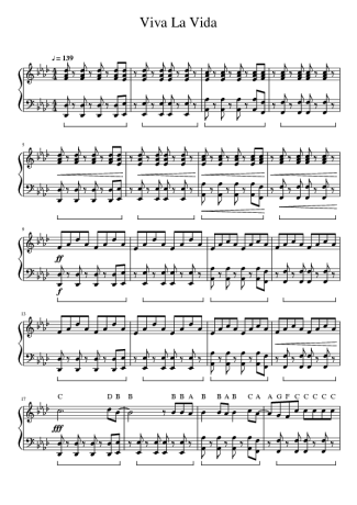 Coldplay  score for Piano