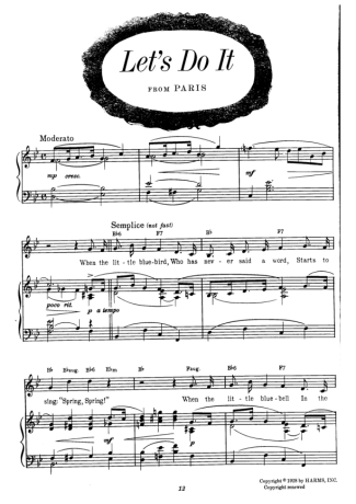 Cole Porter  score for Piano