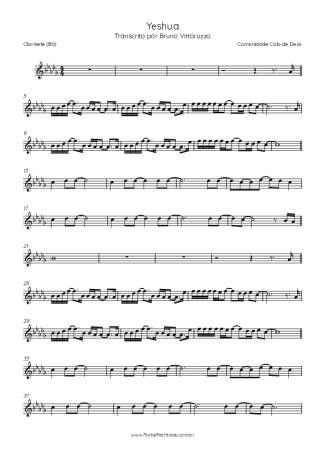 Comunidade Colo de Deus Yeshua score for Clarinet (Bb)
