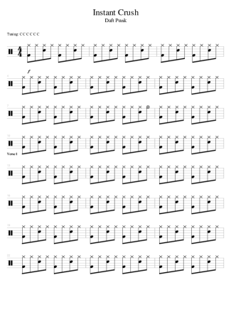 Daft Punk Instant Crush score for Drums