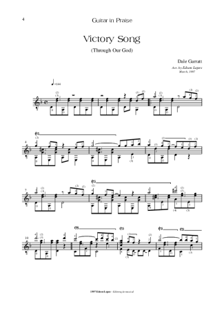 Dale Garratt Victory Song score for Acoustic Guitar