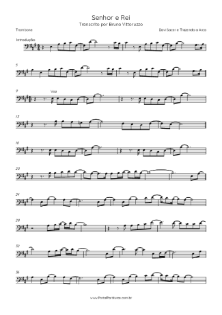 Davi Sacer e Trazendo a Arca  score for Trombone