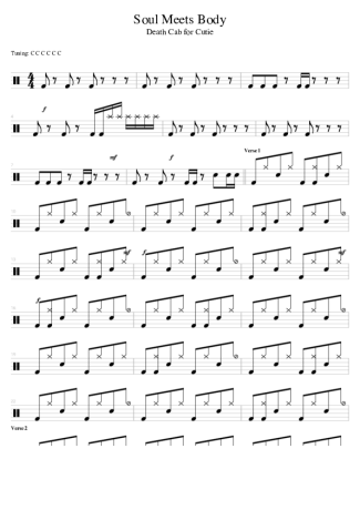 Death Cab for Cutie  score for Drums