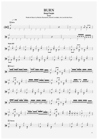 Deep Purple  score for Drums