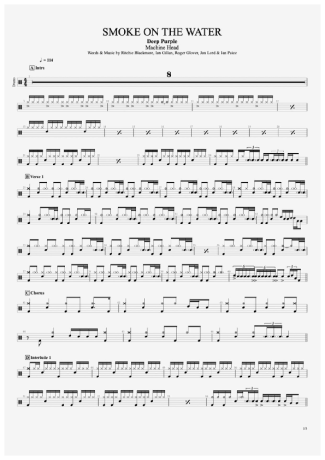 Deep Purple  score for Drums