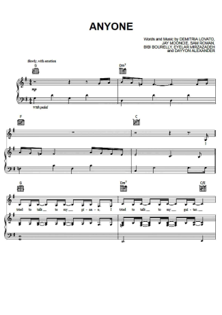 Demi Lovato  score for Piano