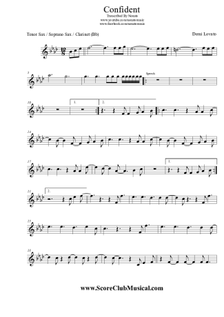 Demi Lovato  score for Clarinet (Bb)