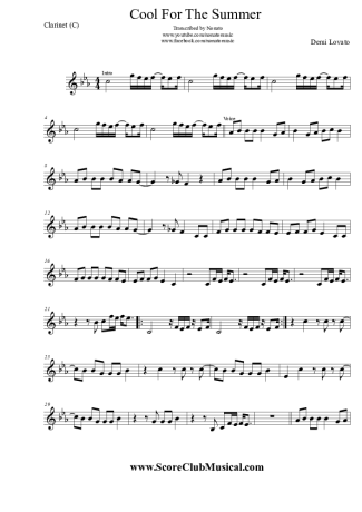 Demi Lovato  score for Clarinet (C)