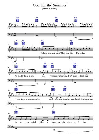 Demi Lovato  score for Piano