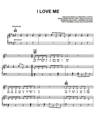 Demi Lovato I Love Me score for Piano