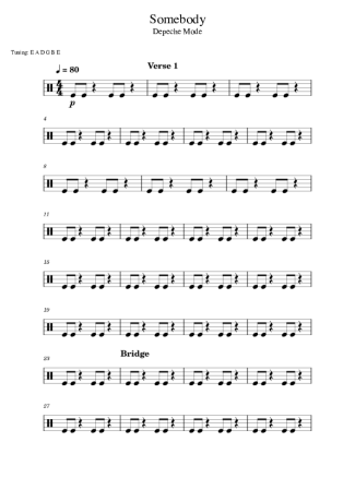 Depeche Mode  score for Drums