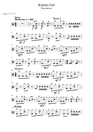 Descendents  score for Drums