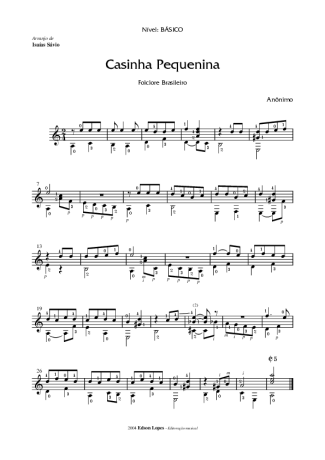 Desconhecido A Casinha Pequenina score for Acoustic Guitar