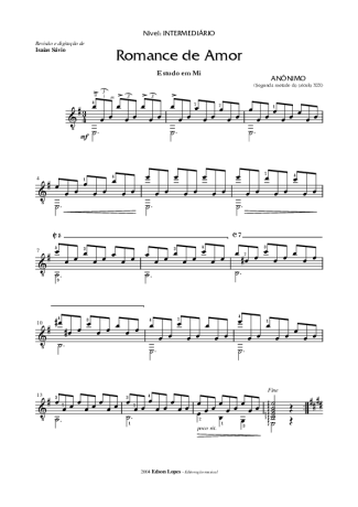 Desconhecido Romance de Amor score for Acoustic Guitar