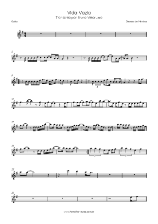 Desejo de Menina Vida Vazia score for Harmonica