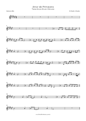 Di Paullo e Paulino  score for Clarinet (Bb)