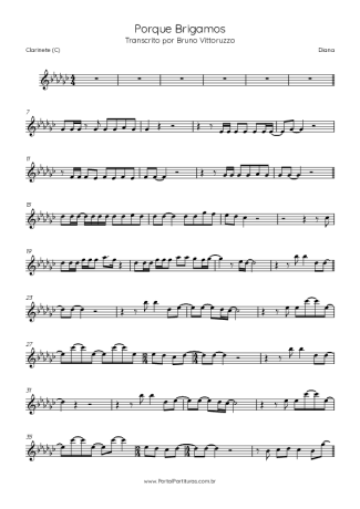 Diana Porque Brigamos score for Clarinet (C)
