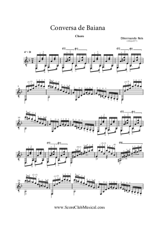 Dilermando Reis Conversa de Baiana score for Acoustic Guitar