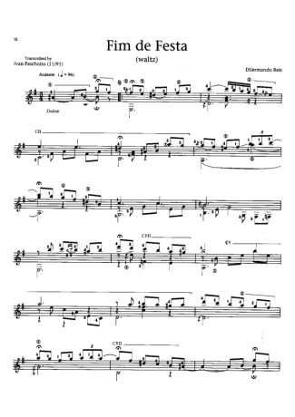 Dilermando Reis Fim De Festa score for Acoustic Guitar