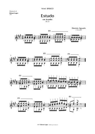 Dionisio Aguado  score for Acoustic Guitar