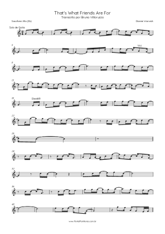 Dionne Warwick  score for Alto Saxophone