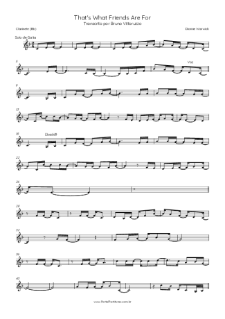 Dionne Warwick  score for Clarinet (Bb)