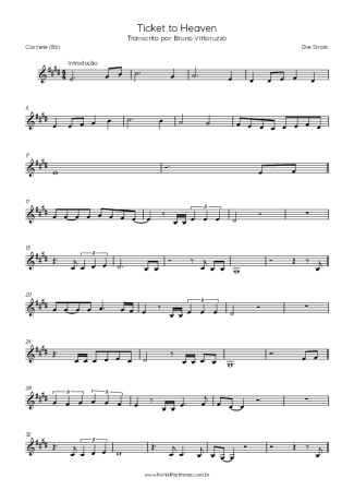 Dire Straits  score for Clarinet (Bb)