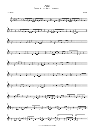 Djavan  score for Clarinet (C)