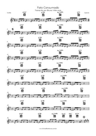 Djavan Fato Consumado score for Acoustic Guitar