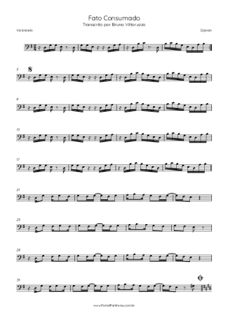 Djavan Fato Consumado score for Cello